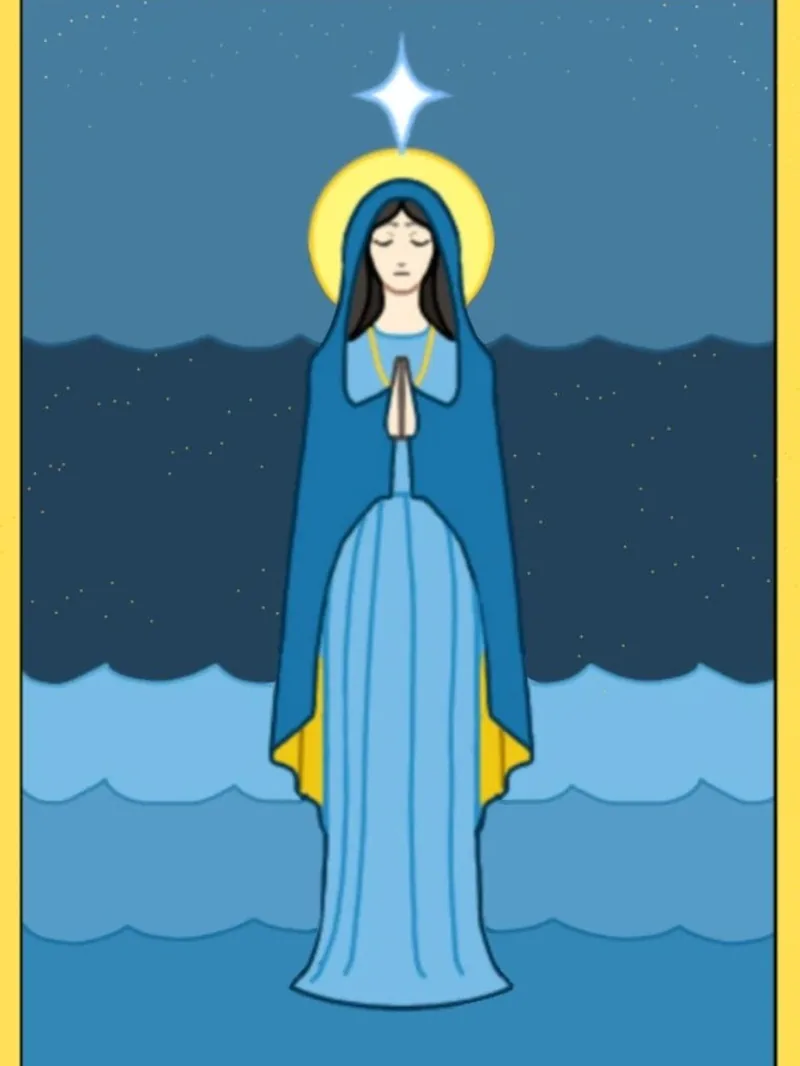 Illustration of Our Lady, Star of the Sea (Stella Maris)