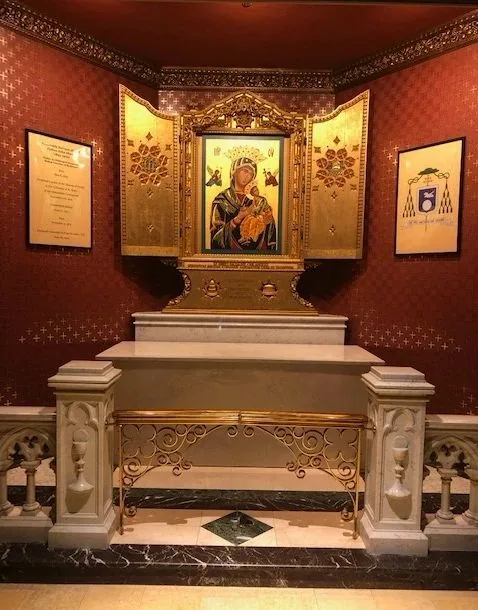 Altar of Our Lady of Perpetual Help, where Abp. Sheen's remains lie
