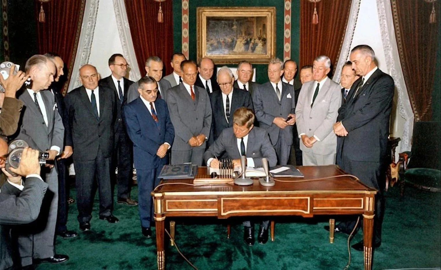 JFK signing the Limited Nuclear Test Ban Treaty (1963)